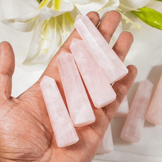 Rose Quartz Crystal Tower