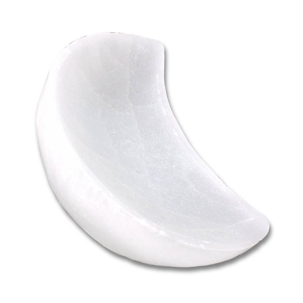Selenite Crescent Moon Dish