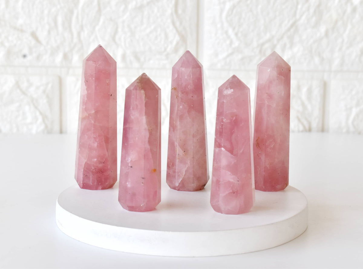 Rose Quartz Crystal Tower