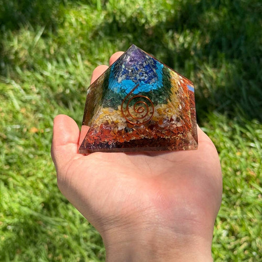 7 Chakra Orgonite Pyramid