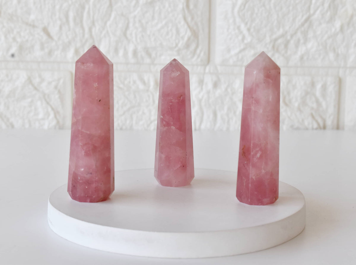 Rose Quartz Crystal Tower