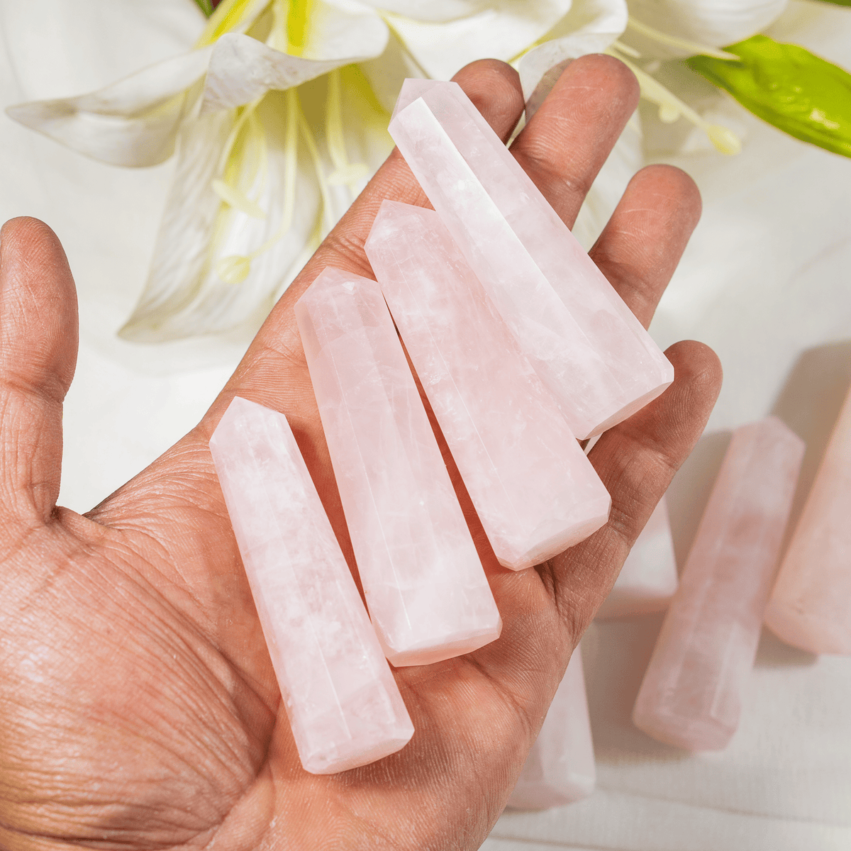 Rose Quartz Crystal Tower