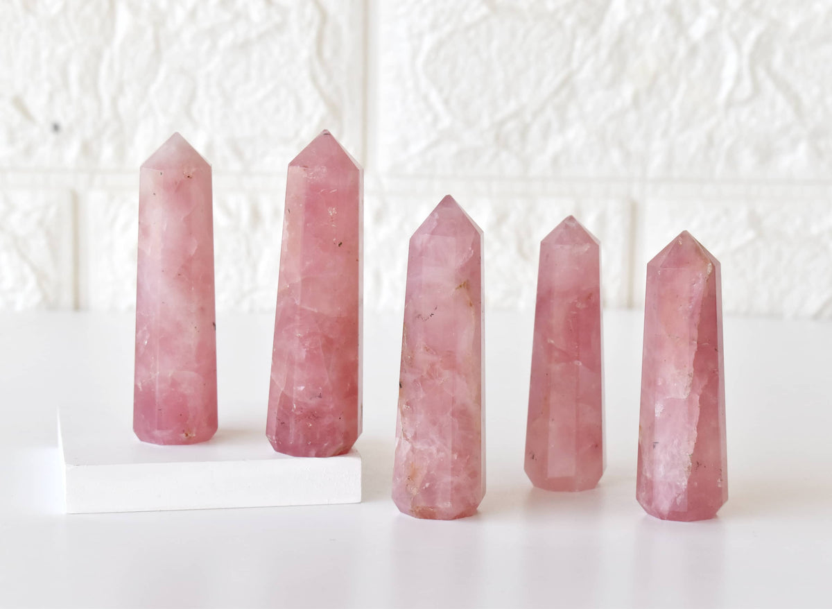 Rose Quartz Crystal Tower