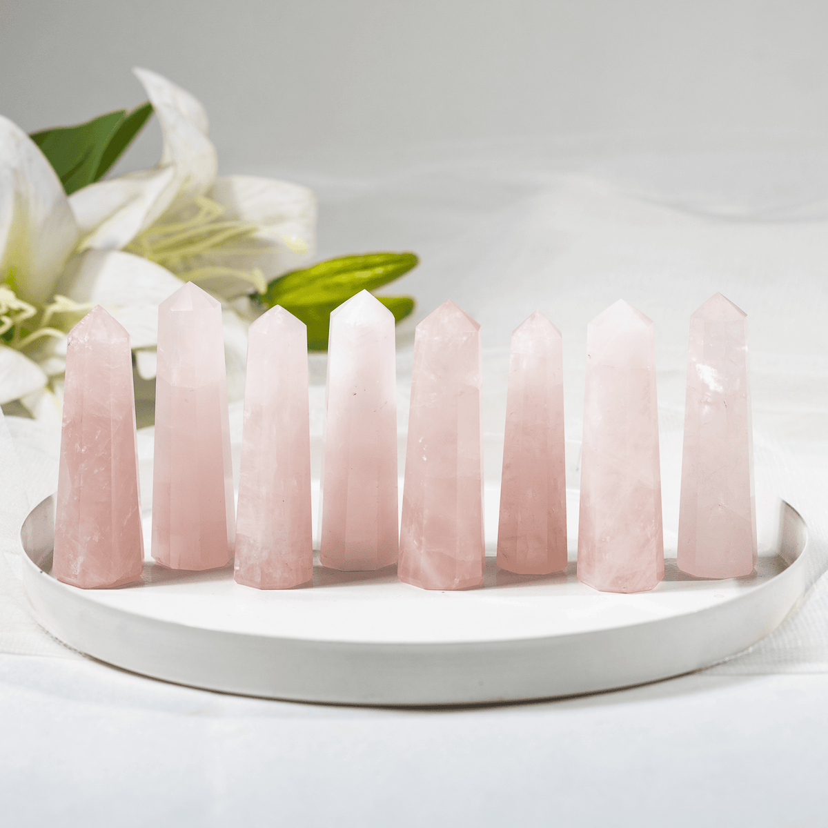 Rose Quartz Crystal Tower