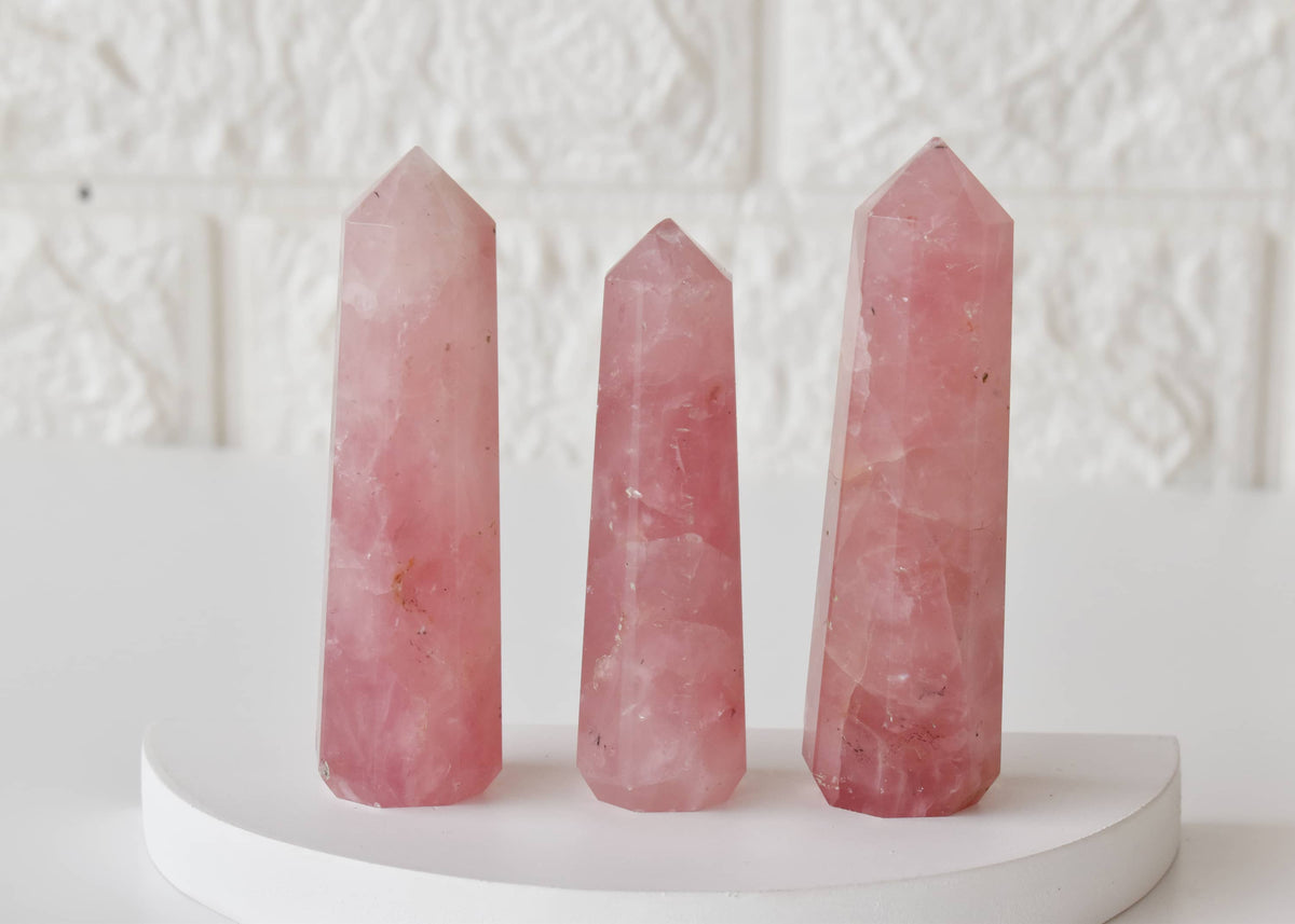 Rose Quartz Crystal Tower