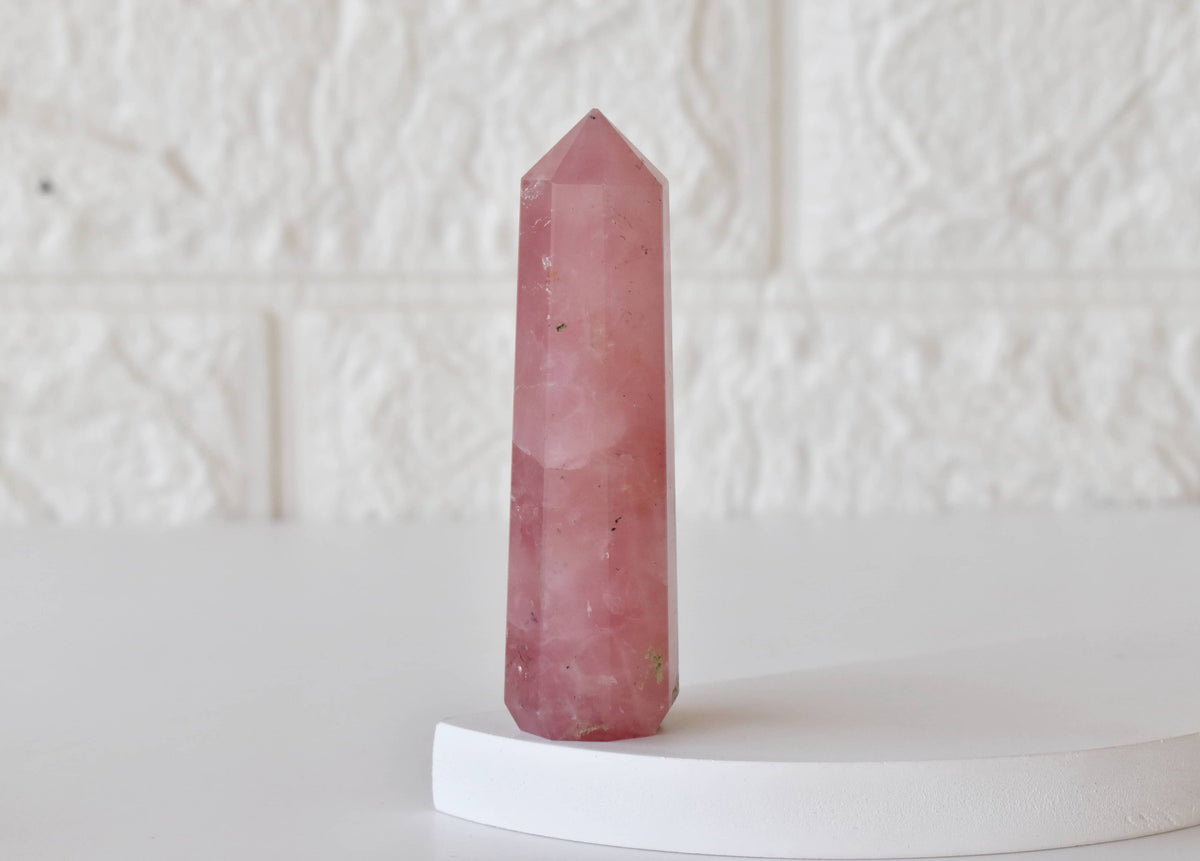 Rose Quartz Crystal Tower