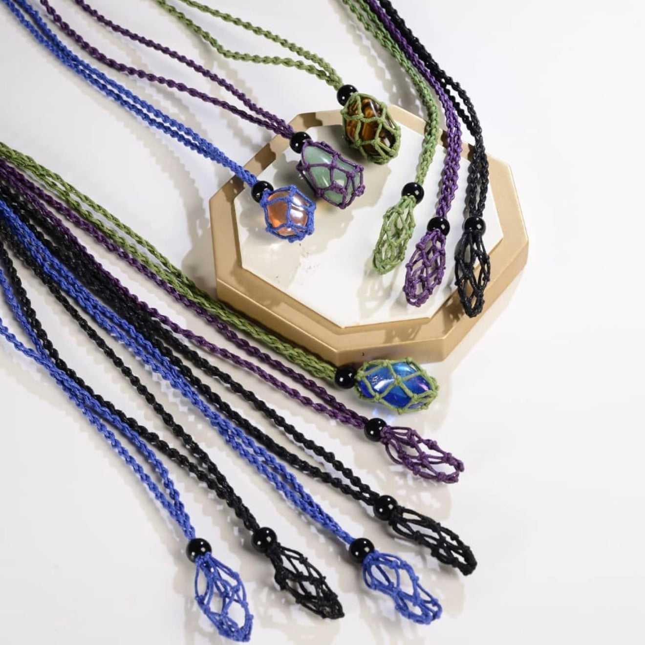Crystal Cage Woven Necklace