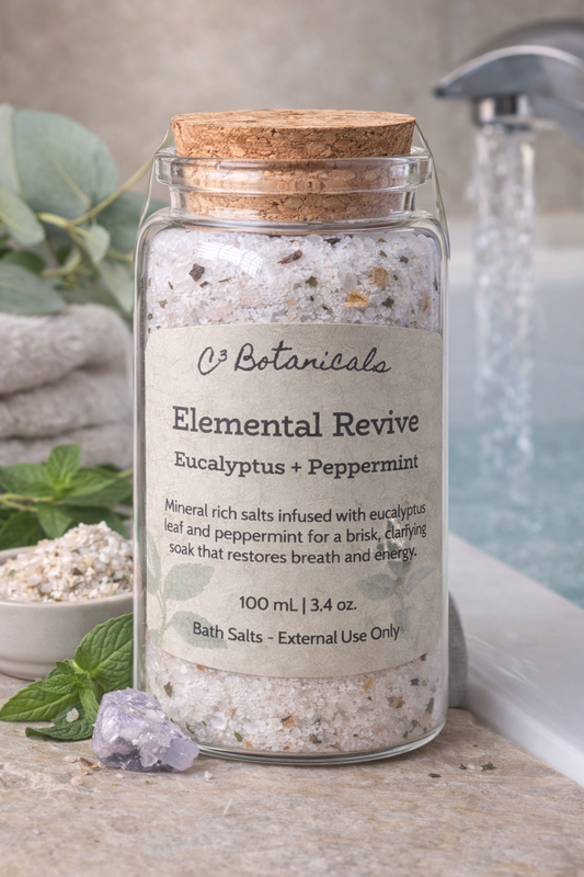 Ritual Bath Salts - Elemental Revive - Eucalyptus + Peppermint