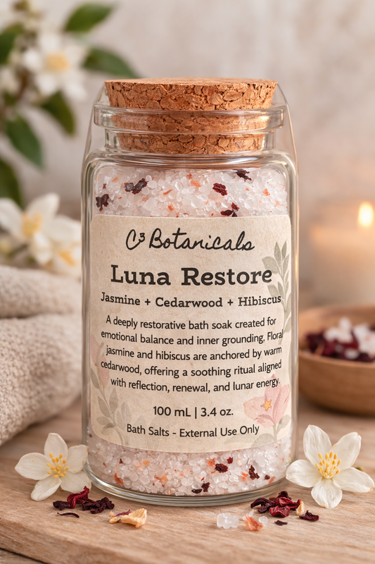 Ritual Bath Salts - Luna Restore - Jasmine + Cedarwood + Hibiscus