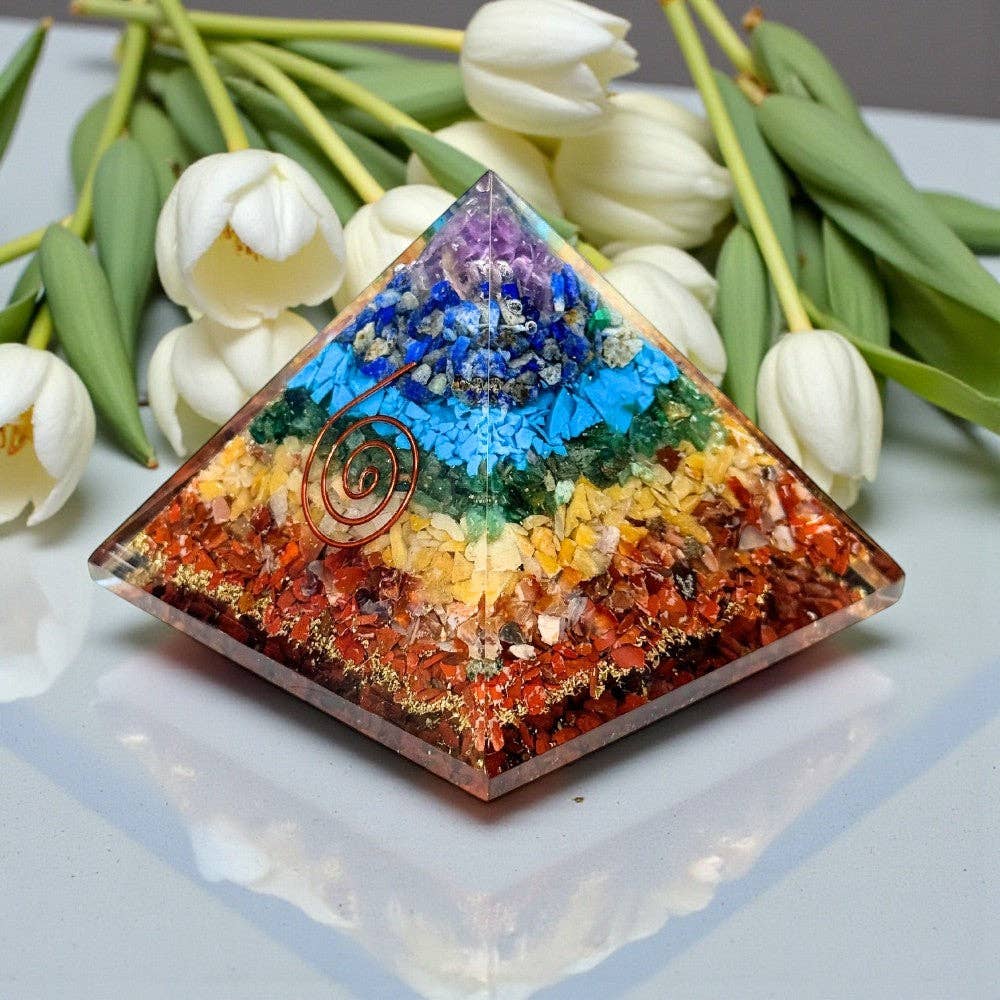 7 Chakra Orgonite Pyramid
