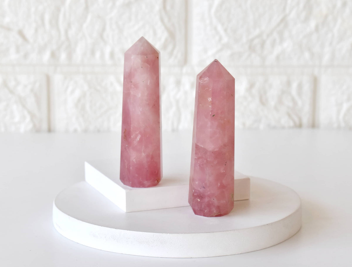 Rose Quartz Crystal Tower